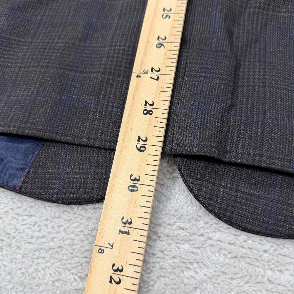 NEW Tommy Hilfiger Mens 46R Brown Blue Glen Plaid 2-Button Blazer Sport Coat